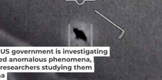 A famous UAP video shows an unexplained object as it soars high along the clouds, traveling against the wind. Department of Defense via AP